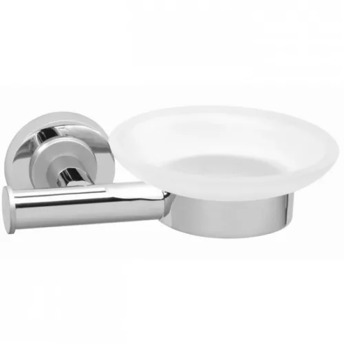 Ferro Torrente szappantartó üvegtállal szatén króm B02