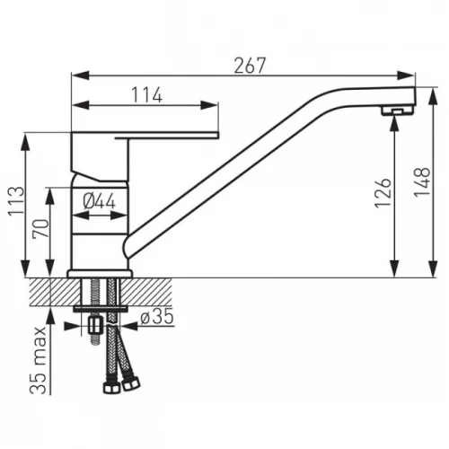 Ferro Algeo mosogató csaptelep króm 26 cm BAG4A