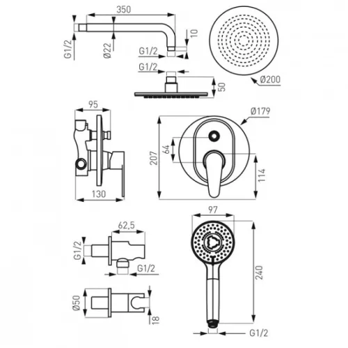 Ferro Algeo zuhanyrendszer komplett BAG7P-SET1-S kép