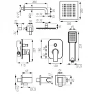 Ferro Algeo Square zuhanyrendszer komplett BAQ7P-SET1-S