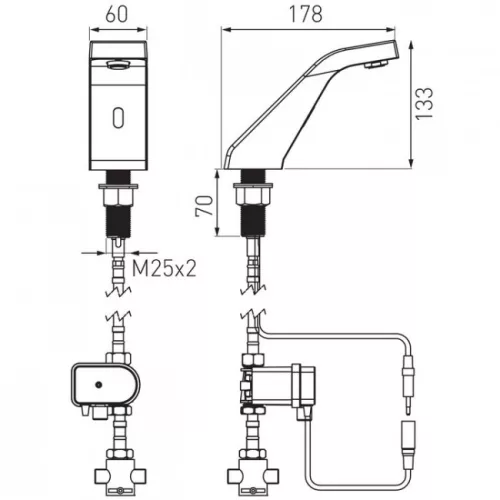 Ferro Scirocco Sensor BBB101M infrás mosdó csaptelep BBB101M