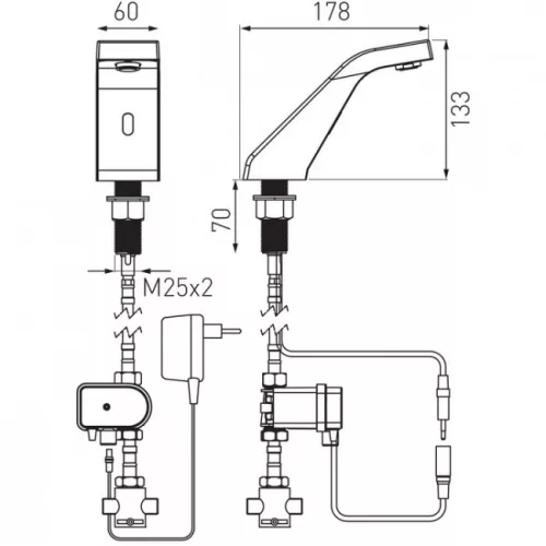 Ferro Scirocco Sensor BBB101SM infrás mosdó csaptelep BBB101SM