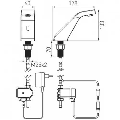 Ferro Scirocco Sensor BBB101S infrás mosdó csaptelep BBB101S