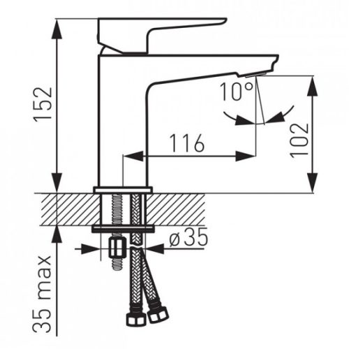 Ferro Adore mosdócsaptelep ClickClack króm fehér BDR2