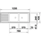 Blanco BLANCOTOP EZS 12x4 2 rozsdamentes mosogató (BL-500374K)