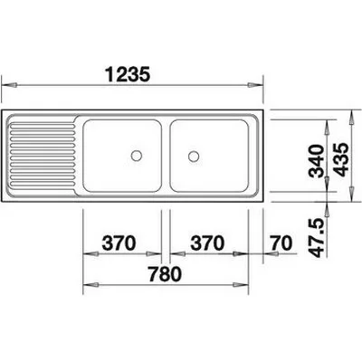 Blanco BLANCOTOP EZS 12x4 2 rozsdamentes mosogató (BL-500374K)