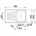 Blanco Zia 45S gránit mosogató 79x50 fehér BL-514726 rajza3