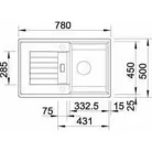 Blanco ZIA 45S gránit mosogató 78x50 kávé (BL-515070)