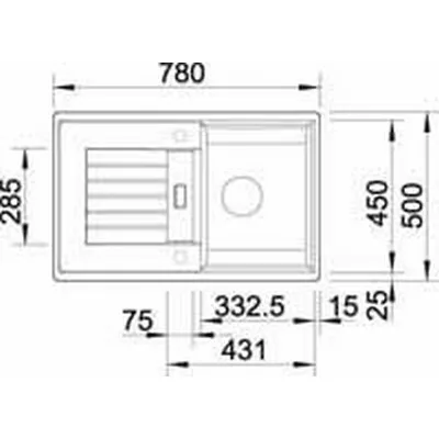 Blanco ZIA 45S gránit mosogató 78x50 kávé (BL-515070)
