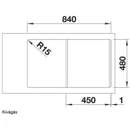 BLANCO LEMIS 45 S-IF rozsdamentes mosogató furattal (BL-523031)