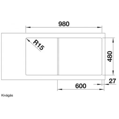 BLANCO LEMIS XL 6 S-IF rozsdamentes mosogató furattal BL-523035