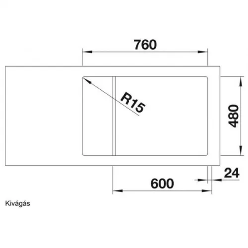 BLANCO LEMIS XL 6 S-IF Compact rozsdamentes mosogató furattal BL-525110