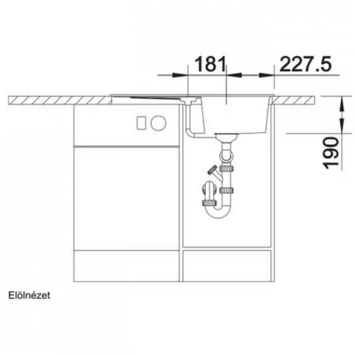 Blanco Zia 45S gránit mosogató 79x50 fekete BL-526013