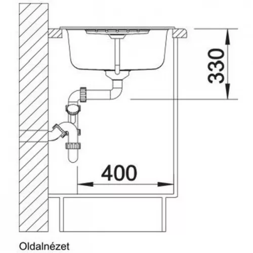 Blanco Zia 45S gránit mosogató 79x50 fekete BL-526013