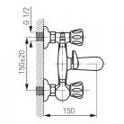 Ferro Standard kád csaptelep zuhanyszettel króm 15 cm BST11
