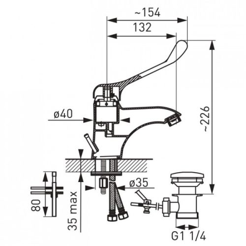 Ferro Padwa Antiseptic automata orvosi mosdó csaptelep BTPM2A