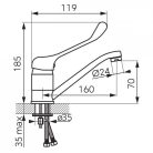 Ferro Vasto Medico álló orvosi mosdó csaptelep BVAM2A
