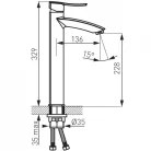 Ferro Veneto magasított mosdó csaptelep króm BVN2LVL kép