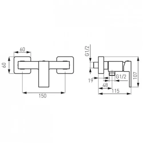 Ferro Zicco Black zuhany csaptelep fekete BZI7BL