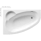 Ravak Asymmetric kád 150x100 cm balos C441000000 rajza