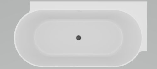 Ravak Freedom Corner II Tec 175x86 jobb, akrilkád, fehér, fehér/fekete/króm lefolyó