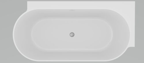 Ravak Freedom Corner II Tec 175x86 jobb, akrilkád, fehér, fehér/fekete/króm lefolyó