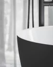 Ravak Freedom O Tec 170x77 akrilkád, Fekete / Fehér szabadonálló, Fekete / Fehér / Króm lefolyó