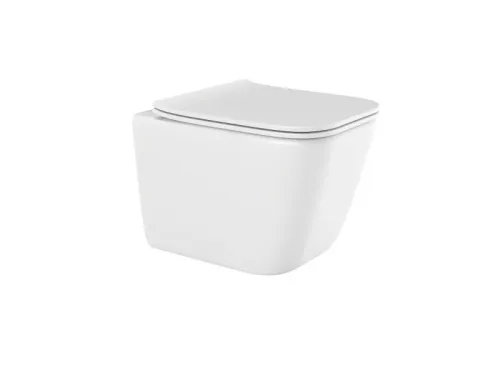 Invena PAROS CE-90-001-W perem nélküli fali WC csésze, szögletes, fehér (CE-90-001-W)