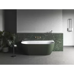   Ravak Freedom Wall Tec 170x87, akrilkád, Grey Green/fehér, fehér/fekete/króm lefolyó