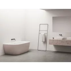   Ravak Freedom Wall Tec 170x87, akrilkád, Fehér / Rózsaszín, fehér/fekete/króm lefolyó