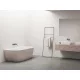 Ravak Freedom Wall Tec 170x87, akrilkád, Fehér / Rózsaszín, fehér/fekete/króm lefolyó