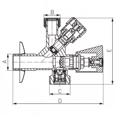 Ferro CF5104 kombinált sarokszelep króm (CF5104)