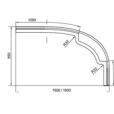 Ravak Rosa 95 előlap 'A' jobb 150 cm akrilkádhoz (hófehér)