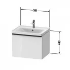 Duravit D-Neo alsószekrény 1 fiók 584x452 tögy DE4249030300000