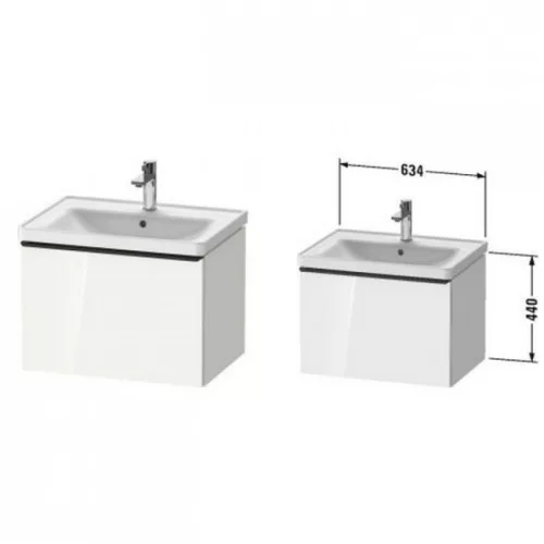 Duravit D-Neo alsószekrény 1 fiók 634x452 matt grafit DE425404949