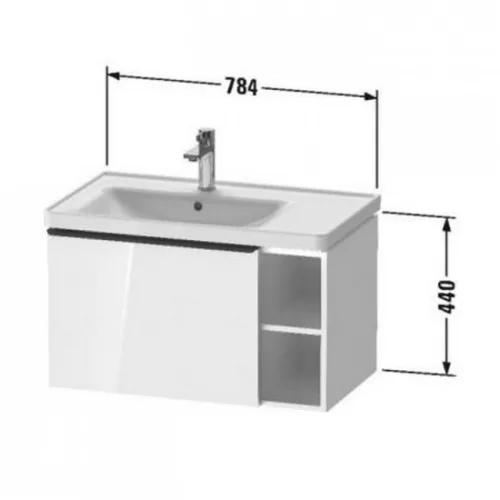 Duravit D-Neo alsószekrény 1 fiók polc 784x452 terra tölgy DE425803535