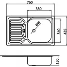 Ferro rozsdamentes mosogató DR43/76.H (DR43-76-H)