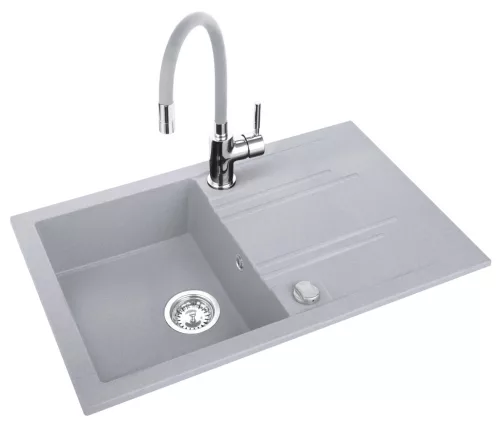 Ferro mezzo ii 1-medencés csepptálcás gránit mosogató csapteleppel (DRGM48/78GA-SET1-PL)