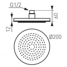 Ferro Rondo mennyezeti fejzuhany 200 mm króm DSN01