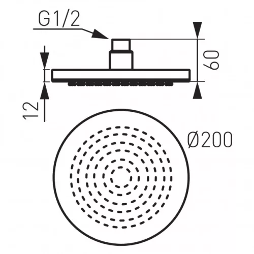 Ferro Rondo mennyezeti fejzuhany 200 mm króm DSN01