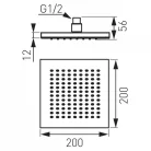 Ferro Squerto mennyezeti fejzuhany 20x20 cm króm DSN02