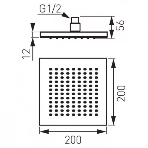 Ferro Squerto mennyezeti fejzuhany 20x20 cm króm DSN02