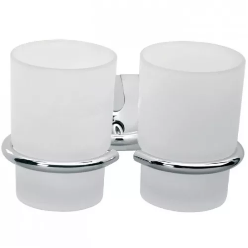 Ferro Cascata dupla fogmosópohár és tartó szatén króm (E04)