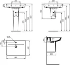 Ideal Standard CONNECT AIR E074201 fali kerámia mosdó – 60 cm, fényes fehér