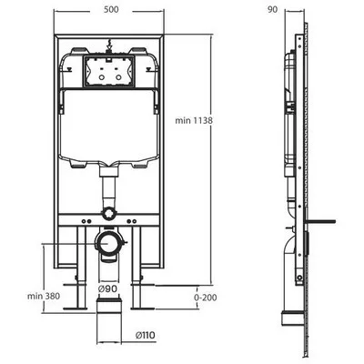 Wellis Clarice beépíthető WC tartály szerelőkerettel EE00273