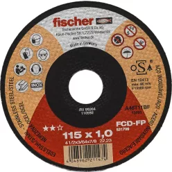   Fischer FCD-FP vágókorong 115 x 1,0 x 22,23 mm acélhoz és korrózióálló acélhoz (531709)