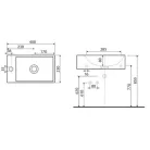 Kolo Quattro reflex beépíthető mosdó jobboldali csaplyukkal 40 cm (FK62440900)