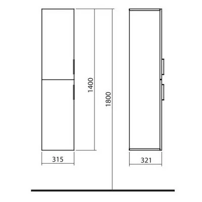 Kolo Twins fürdőszobaszekrény 140 cm fehér wenge (FK88399000)