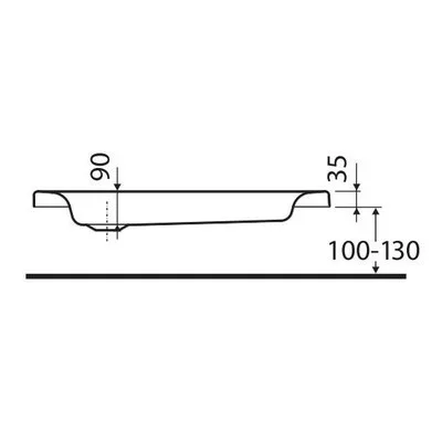 Kolo Standard Plus íves zuhanytálca 900 mm (FKXBN1590)