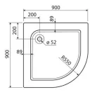 Kolo Standard Plus íves zuhanytálca 900 mm (FKXBN1590)